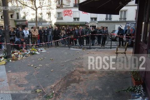 Paris 11-13-15 : in front of Bataclan Theatre were was made the slaughter by the terroris ©Graziano Arici/Rosebud2