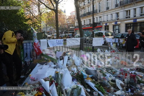 Paris 11-13-15 : in front of Bataclan Theatre were was made the slaughter by the terroris ©Graziano Arici/Rosebud2