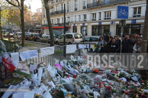 Paris 11-13-15 : in front of Bataclan Theatre were was made the slaughter by the terroris ©Graziano Arici/Rosebud2