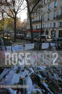 Paris 11-13-15 : in front of Bataclan Theatre were was made the slaughter by the terroris ©Graziano Arici/Rosebud2