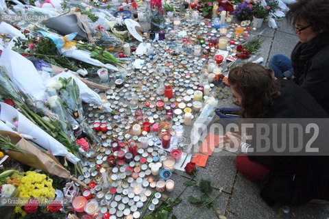 Paris 11-13-15 : in front of Bataclan Theatre were was made the slaughter by the terroris ©Graziano Arici/Rosebud2