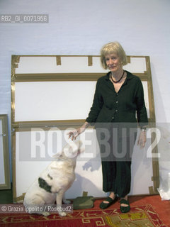 ,Joan Jonas, artist performer with her dog in the house in Soho, New York ©Grazia Ippolito/Rosebud2