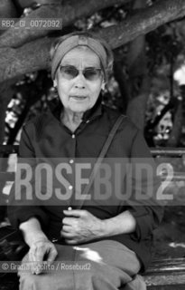 Anna Maria Ortese sitting in Rapallo garden in september 1987 ©Grazia Ippolito/Rosebud2