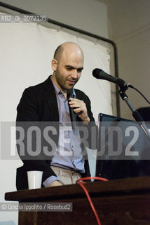 Milan, Italy December the 10th, 2009. The Italian writer Roberto Saviano receives the Honorem Laurea at the Brera Academy. ©Grazia Ippolito/Rosebud2