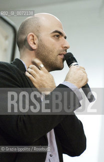 Milan, Italy December the 10th, 2009. The Italian writer Roberto Saviano receives the Honorem Laurea at the Brera Academy. ©Grazia Ippolito/Rosebud2