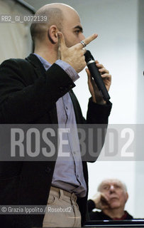 Milan, Italy December the 10th, 2009. The Italian writer Roberto Saviano receives the Honorem Laurea at the Brera Academy. ©Grazia Ippolito/Rosebud2