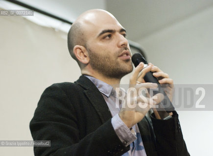 Milan, Italy December the 10th, 2009. The Italian writer Roberto Saviano receives the Honorem Laurea at the Brera Academy. ©Grazia Ippolito/Rosebud2