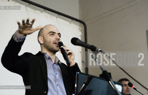 Milan, Italy December the 10th, 2009. The Italian writer Roberto Saviano receives the Honorem Laurea at the Brera Academy. ©Grazia Ippolito/Rosebud2