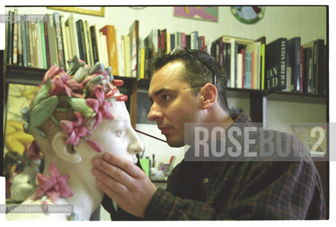 Livio Scarpella, sculptor and painter, gay, in his studio in Ghedi, Brescia.. ©Grazia Ippolito/Rosebud2