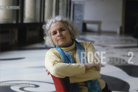 Grace Paley (December 11, 1922 - August 22, 2007) was an American short story writer, poet, and political activist whose work won a number of awards. She was Jewish and had Russian origins..Here in Milan, in 1999.. ©Grazia Ippolito/Rosebud2