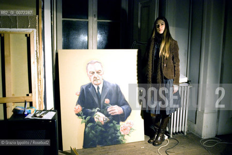 painter Daniela Krtsch, portuguese, polish origin, in her studio in Lisbon ,Portugal, 3/2008 ©Grazia Ippolito/Rosebud2