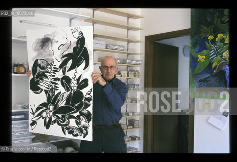 Painter Lucio Pozzi, in his studio in Valeggio sul Mincio ©Grazia Ippolito/Rosebud2