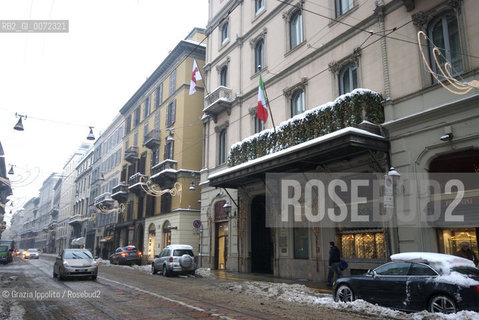 Milan after snow fall of 21/12/2009via Manzoni, Hotel Milan  Grazia Ippolito / Blackarchives ©Grazia Ippolito/Rosebud2