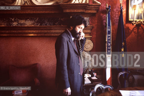 Italian writer, philosopher Massimo Cacciari, major of Venice in his studio at CaFarsetti ©Grazia Ippolito/Rosebud2