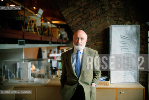 Italian architect Vittorio Gregotti, in his studio in Milan ©Grazia Ippolito/Rosebud2