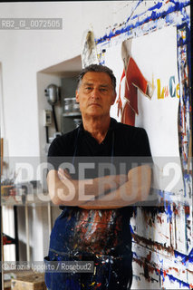 Painter and writer Emilio Tadini, in his studio in Milan ©Grazia Ippolito/Rosebud2