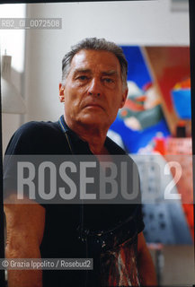 Painter and writer Emilio Tadini, in his studio in Milan ©Grazia Ippolito/Rosebud2