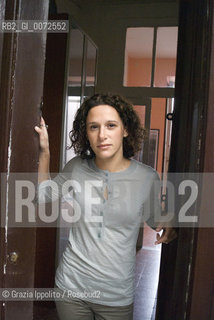 Writer Valeria Parrella at the door of her house in Naples,10-2008 ©Grazia Ippolito/Rosebud2