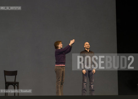 Roberto saviano, italian writer of Gomorrah, during the theater show La bellezza e linferno at Teatro Grassi in Milan,directed by Serena Sinigaglia ©Grazia Ippolito/Rosebud2