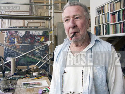 painter Micahel Goldberg in his studio in New York, Bowery,once it was Rothkos studio ©Grazia Ippolito/Rosebud2