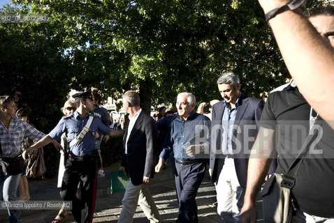 Marcello DellUtri, senator, abandons the meeting in Como, during Parolario, where he had to speak about a memory book of Mussolini, because some people insulted him, ©Grazia Ippolito/Rosebud2