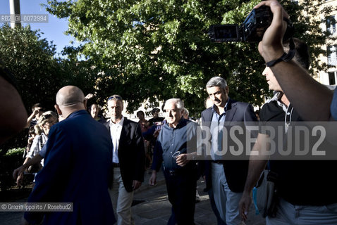 Marcello DellUtri, senator, abandons the meeting in Como, during Parolario, where he had to speak about a memory book of Mussolini, because some people insulted him, ©Grazia Ippolito/Rosebud2