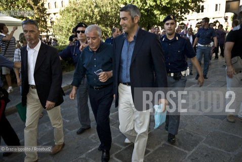 Marcello DellUtri, senator, abandons the meeting in Como, during Parolario, where he had to speak about a memory book of Mussolini, because some people insulted him, ©Grazia Ippolito/Rosebud2