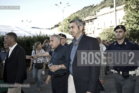 Marcello DellUtri, senator, abandons the meeting in Como, during Parolario, where he had to speak about a memory book of Mussolini, because some people insulted him, ©Grazia Ippolito/Rosebud2