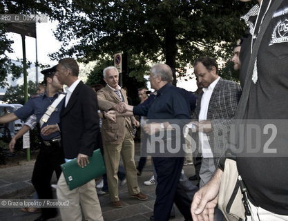 Marcello DellUtri, senator, abandons the meeting in Como, during Parolario, where he had to speak about a memory book of Mussolini, because some people insulted him, ©Grazia Ippolito/Rosebud2