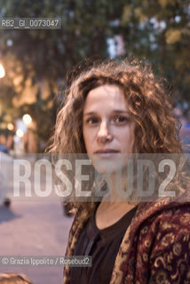 Italian novelist Valeria Parrella, director of Teatro Mercadante of Naples, in piazza Bellini, Naples. ©Grazia Ippolito/Rosebud2