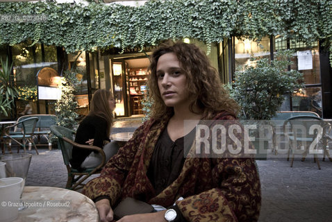 Italian novelist Valeria Parrella, director of Teatro Mercadante of Naples, in piazza Bellini, Naples. ©Grazia Ippolito/Rosebud2