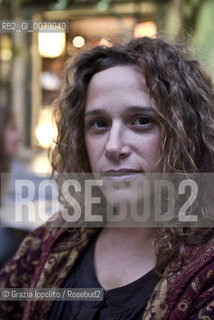 Italian novelist Valeria Parrella, director of Teatro Mercadante of Naples, in piazza Bellini, Naples. ©Grazia Ippolito/Rosebud2