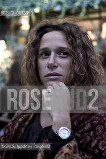 Italian novelist Valeria Parrella, director of Teatro Mercadante of Naples, in piazza Bellini, Naples. ©Grazia Ippolito/Rosebud2