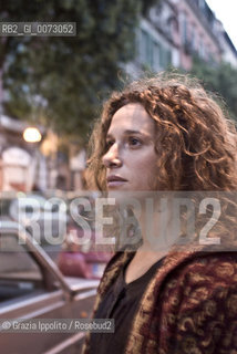 Italian novelist Valeria Parrella, director of Teatro Mercadante of Naples, in piazza Bellini, Naples. ©Grazia Ippolito/Rosebud2