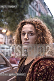 Italian novelist Valeria Parrella, director of Teatro Mercadante of Naples, in piazza Bellini, Naples. ©Grazia Ippolito/Rosebud2