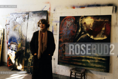 1998, Rome: Painter Giosetta Fioroni in her studio ©Grazia Ippolito/Rosebud2