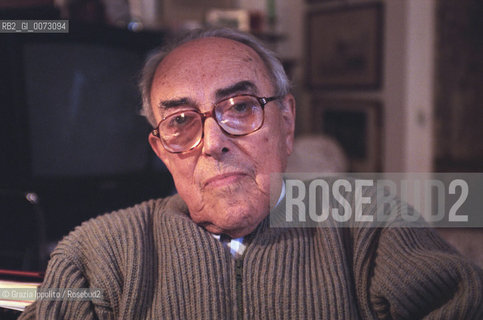 November 2000, Formia: Italian politician, journalist and writer Vittorio Foa with his wife Sesa Tatò in their home ©Grazia Ippolito/Rosebud2