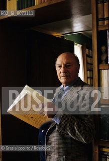 2000, Rome: Italian writer Raffaele La Capria in his house ©Grazia Ippolito/Rosebud2