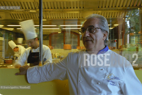 July 2003, Albereta: Italian chef Gualtiero Marchesi in his restaurant ©Grazia Ippolito/Rosebud2