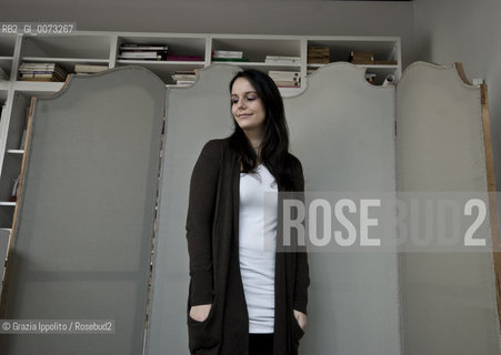 Ilaria Rossetti, novelist, author of Happy Italy a story about italian politicians and banker Gianpiero Fiorani, published by Giulio Perrone, poses in Milan. ©Grazia Ippolito/Rosebud2