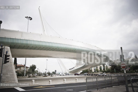 Spanish architect Santiago Calatravas Bridge in Jerusalem, 5/2009 ©Grazia Ippolito/Rosebud2