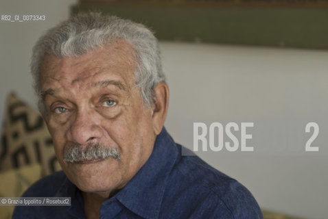 Caribbean poet and painter Derek Walcott, awarded in 1992 of the Nobel Prize in Literature, pictured in Villa Aurelia-American Academy in Rome. ©Grazia Ippolito/Rosebud2