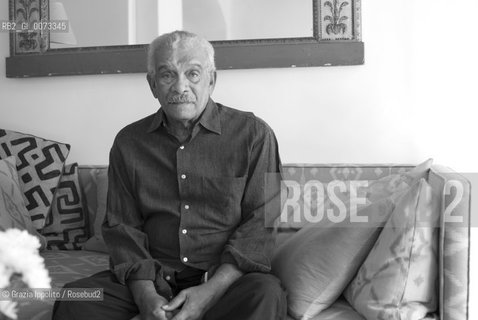 Caribbean poet and painter Derek Walcott, awarded in 1992 of the Nobel Prize in Literature, pictured in Villa Aurelia-American Academy in Rome. ©Grazia Ippolito/Rosebud2