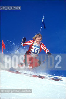 italian skier Erwin Stricker during slalom at 1974 Ski  World Championship in Sankt Moritz, Swiss ©Grazia Ippolito/Rosebud2