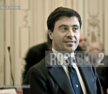 Italian politician and journalist Italo Bocchino at the press conference for his book Una storia di destrapublished by Longanesi at Circolo della Stampa in Milan ©Grazia Ippolito/Rosebud2