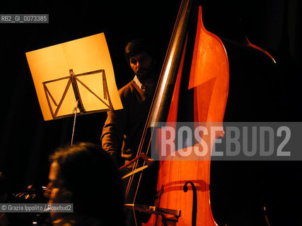 Octobass a rare big instrument played by Nicola Moneta at Artists house in c.Garibaldi, Milan ©Grazia Ippolito/Rosebud2