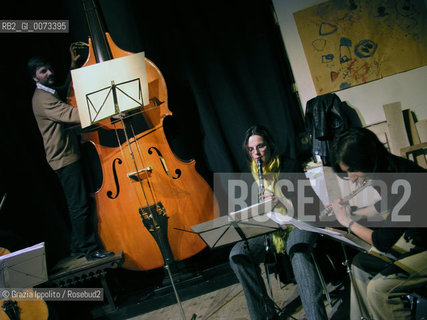 House of Artists in corso Garibaldi, 89a, Brera, Milan, Nicola Moneta plays octobass, a rare instrument made by luthier P.Bohr ©Grazia Ippolito/Rosebud2