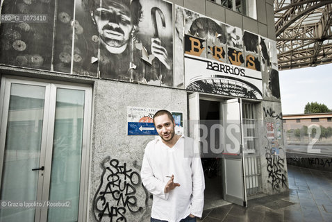 Italian novelist Vins Gallico, born in Reggio Calabria, bookseller and translater from french and german, author of Portami rispetto published by Rizzoli, poses in Milan ©Grazia Ippolito/Rosebud2