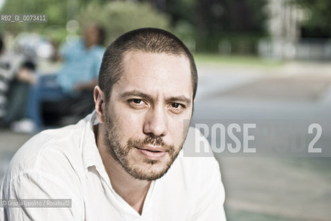 Italian novelist Vins Gallico, born in Reggio Calabria, bookseller and translater from french and german, author of Portami rispetto published by Rizzoli, poses in Milan ©Grazia Ippolito/Rosebud2