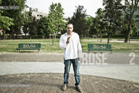 Italian novelist Vins Gallico, born in Reggio Calabria, bookseller and translater from french and german, author of Portami rispetto published by Rizzoli, poses in Milan ©Grazia Ippolito/Rosebud2